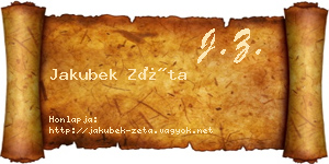 Jakubek Zéta névjegykártya